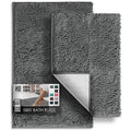 2-Piece Chenille Bath Mat Set, Gray