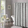 Geometric Metallic Shower Curtain, Gray