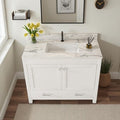 43\" Bathroom Vanity with Carrara-Style White Stone Top and Ceramic Sink
