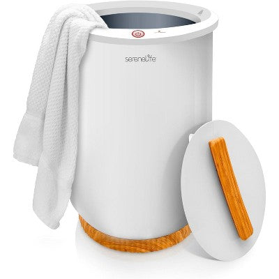 Large Bucket Towel Warmer, White, with Auto Shut-Off