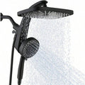 High-Pressure Rain Shower Head with Handheld Spray Combo, Matte Black