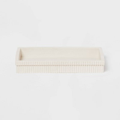 Room Essentials Ribbed Bath Tray, White
