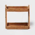 Natural Woven Tiered Vanity Tray