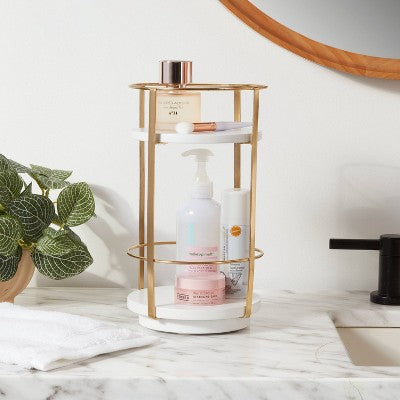 Round Metal Countertop Turntable, Brass (10\")