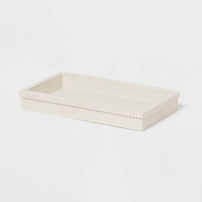 Room Essentials Ribbed Bath Tray, White
