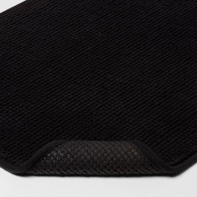 Chenille Bath Rug, Black (20\"x32\")