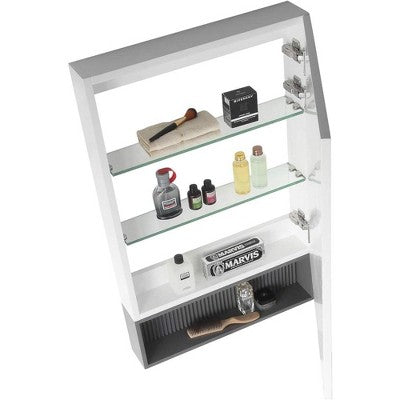 21\" Wall-Mount Medicine Cabinet, White with Rock Gray Shelf