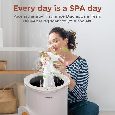 Large Bucket Towel Warmer, White, with Auto Shut-Off