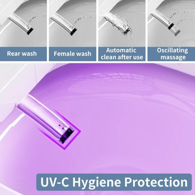 Smart Toilet with Built-In Bidet, Heated Seat, Night Light & Auto Lid