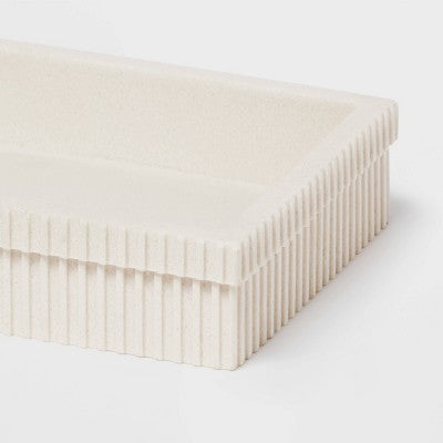 Room Essentials Ribbed Bath Tray, White