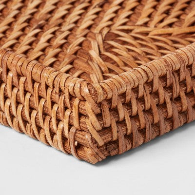 Threshold Rattan Vanity Tray, Light Brown