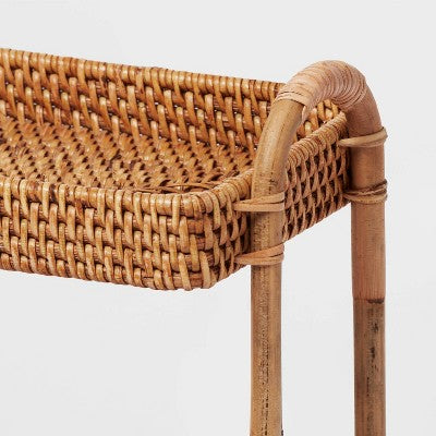 Natural Woven Tiered Vanity Tray