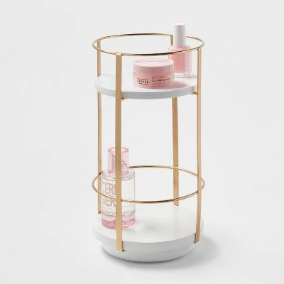 Round Metal Countertop Turntable, Brass (10\")